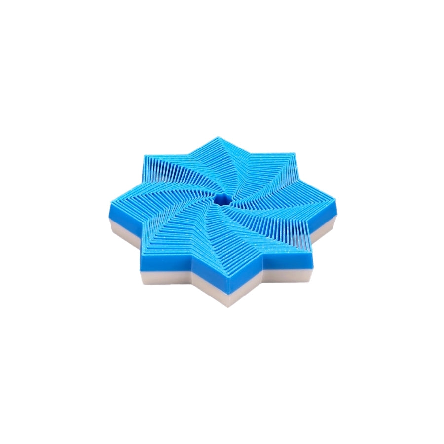 Étoile anti-stress à 8 pointes — format petit, cyan.
